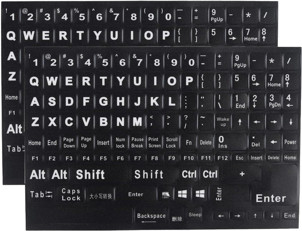 MUBUY-GOL 2 Pack English Keyboard Stickers Big Letter Full Set (120 Pcs), Universal