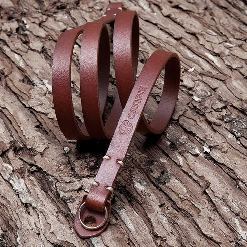Genuine Brown Leather Camera Neck Shoulder Strap, Slim Belt, Compatible with Fujifilm, Sony, Olympus, Panasonic, Leica,