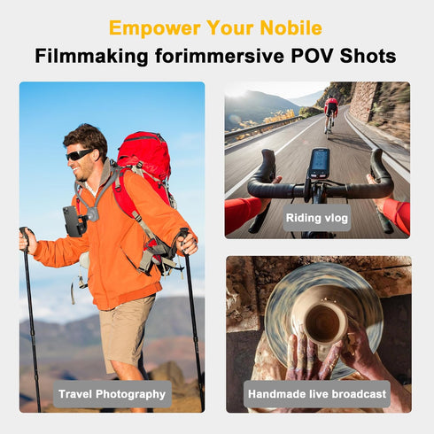 KOHUIPU Insta360 Premium Neck Phone Holder for Recording, Neck Mount Hands Free POV/Vlog Video Filming, Cell Phone Neck
