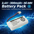 Cerepros 2-Pack BT162342/BT262342 2.4V Packs Battery for VTech Cordless Phone