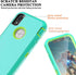 YmhxcY Shockproof Case for iPhone XR, 3-Layer Durable Phone Cover for Apple iPhone XR 6.1", Aqua Blue and Lime Green