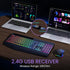 VEILZOR 2.4G 9 Set Wireless Keyboard and Mouse Combo- Rechargeable Keyboard with Phone Holder, Ergonomic Wrist Rest