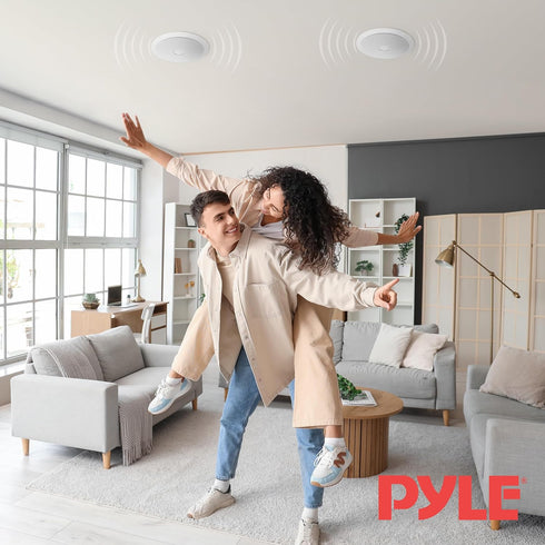 Pyle 6.5'' In-Wall/In-Ceiling Midbass Speakers (Pair) - 2-Way Woofer Speaker System with 250 Watts Peak