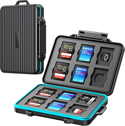 ORICO Water Resistant 24 Slots SD Card Case Holder, Anti-Shock Memory Card Storage Organizer for SD/Micro SD SDXC SDHC