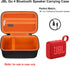 Carrying Case for JBL Go 3 / JBL Go 4 Portable Bluetooth Speaker, Waterproof Dustproof Speaker Storage Holder,Wireless Compact Speaker Travel Protective Bag,Mesh Pocket Fit Cable,Black+Orange