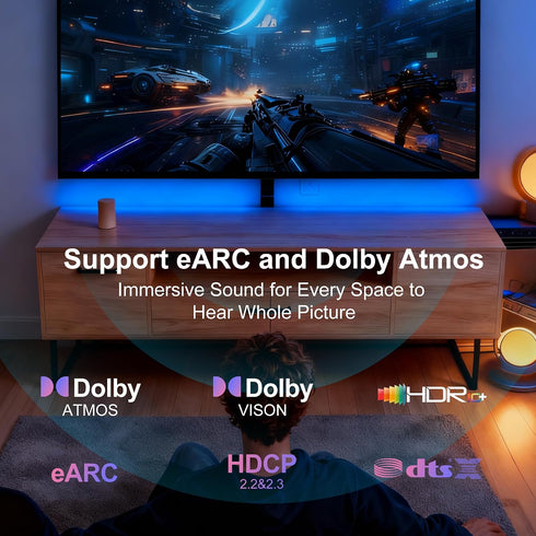 8K 6FT, 48Gbps 2.1 8K@60Hz 4K@120Hz HDR10/HDCP2.2&2.3/eARC/3D PS5, Fiber Optic HDMI Cable Ultra High Speed Long HDMI