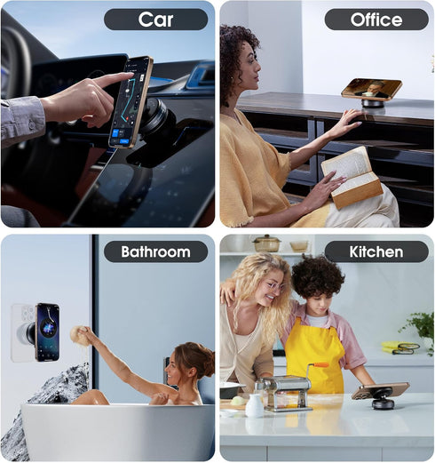 REOKILY 15 14 13 12 Latest Magnetic Car Phone Holder Ultra Vacuum Suction Cup Phone Mount Magnetic Car Mount Cell Phone