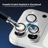 17 17 9H TENOC Camera Lens Protector for iPhone Pro & iPhone Pro Max, Tempered Glass Camera Screen Cover, Silver Metal