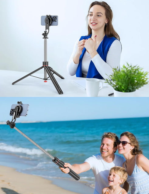 SelfieShow 70'' 360 Magnetic Automatic Selfie Stick Travel Tripod for Cell Phone, Auto Opening Phone Tripod Stand