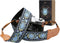 Padwa Lifestyle Camera Strap - 2" Wide Double Layer Cowhide Ends, Vintage Cotton Padded Strap for All DSLR Cameras, Blue