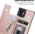 Bocasal Crossbody Wallet Case for iPhone 12 Mini, PU Leather Credit Card Holder with Detachable Strap, 5.4 inch (Rose