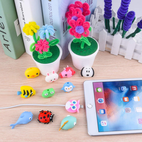 TUPARKA 18pcs Cute Unicorn Fish Animal USB Lightning Cable Protectors for iPhone/iPad - Phone Accessory Saver
