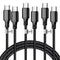 Cugunu USB C to USB C Charger Cable, Nylon Braided 3-Pack 60W 10FT Fast Charging Cord for iPhone 15, iPad Pro, MacBook