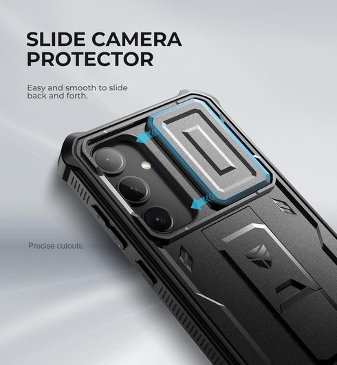 Dexnor Galaxy S24 Plus Case, Shockproof Full-Body Bumper, Built-in Slide Camera Cover, Screen Protector & Kickstand,