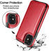 HianDier Wallet Case for iPhone 11, 6.1-inch Slim Protective Cover with Credit Card Slot Holder, Red