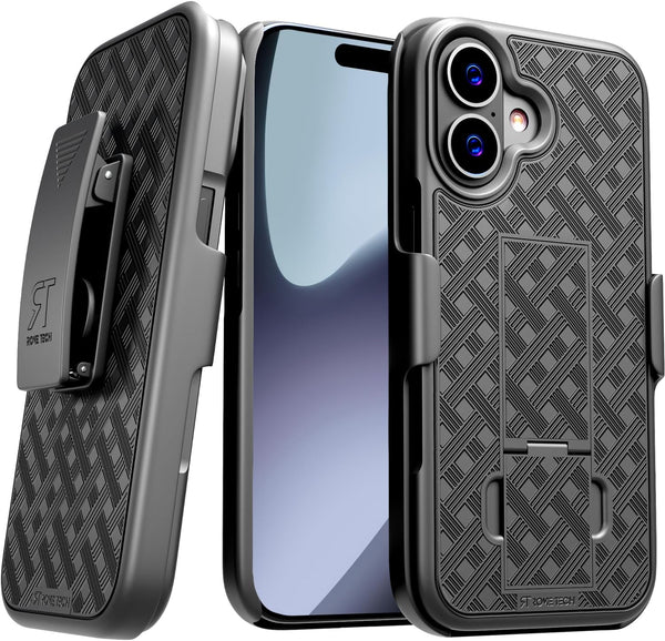 Rome Tech Compatible with iPhone 17 Case with Belt Clip, Heavy Duty Rugged Holster