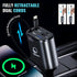4 in 1 Fast Car Charger - 66W with 2 Retractable Lightning Cords, USB-A & USB-C Ports for iPhone 15/14/13/12, Galaxy,