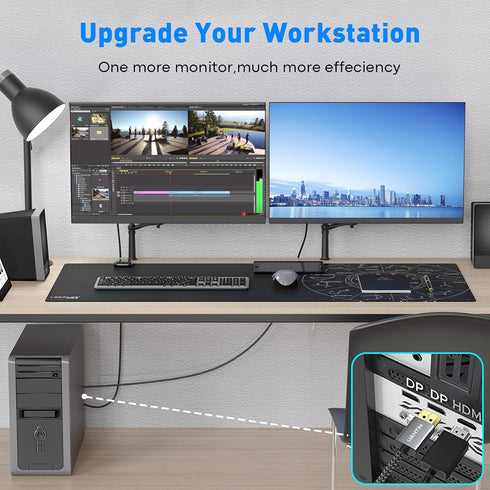 UANTIN 8K 1.4 2.1 4K 120Hz/ 8K 60Hz, PS5/Xbox, DisplayPort to HDMI Adapter with Unidirectional DP to HDMI Cable