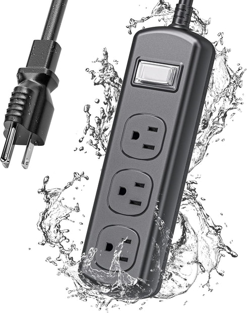 EIGSO Outdoor Power Strip - Weatherproof IPX6 Grade Surge Protector with 3 Wide Outlets and 6 FT Extension Cord