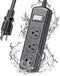 EIGSO Outdoor Power Strip - Weatherproof IPX6 Grade Surge Protector with 3 Wide Outlets and 6 FT Extension Cord