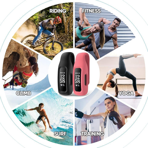 3-Pack Clip Case Accessory for Fitbit Inspire 3/Inspire 2, Black Color.