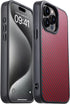 Carbon Fiber Case for iPhone 15 Pro Compatible with MagSafe, Slim & Light, Military-Grade Drop Cover, Black/Red