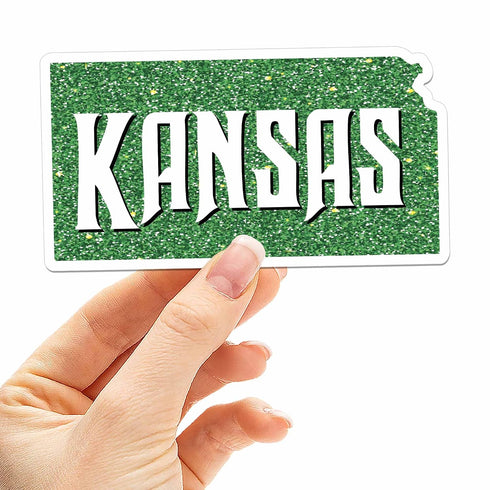 Green Glitter Kansas Musical Movie Quote Sticker for Water Bottle - Cute