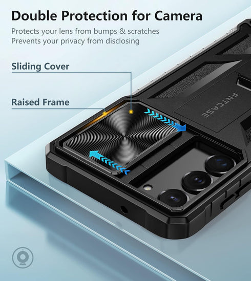 FNTCASE Rugged Protective Case for Samsung Galaxy S23 - Military Grade Drop Proof with Kickstand, Shockproof TPU Matte