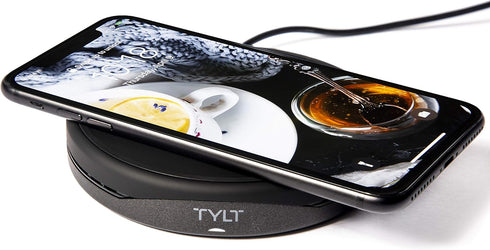 TYLT Crest | 10W Convertible Fast Wireless Charging Pad Compatible with Samsung, Apple, AirPods, and Other Android Qi