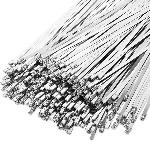 FdcZeyxior 500 Pcs Metal Zip Ties 11.8 Inch Heavy Duty 304 Stainless Steel