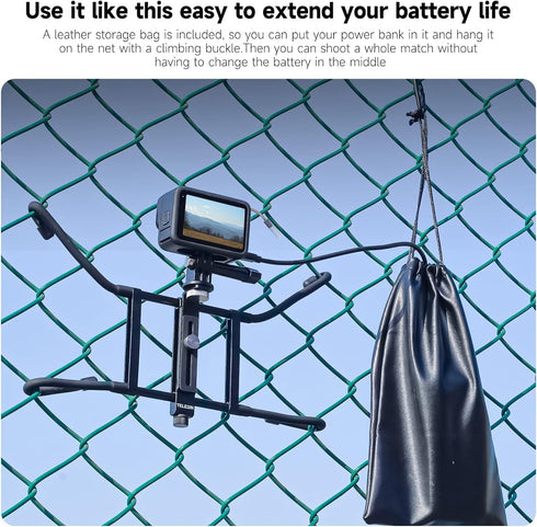 TELESIN Mevo Start Camera Fence Phone Mount, Chain Link Video Recording Accessories, Backstop Lynkspyder Clamp for