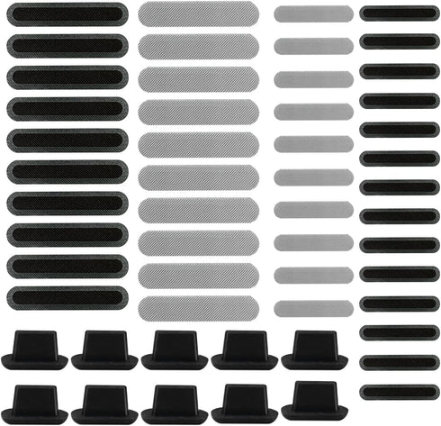 44 Pack Mesh Anti Dust Proof Adhesive Net Sticker with 10 Pcs Silicone Anti Dust Plugs for iPhone 15 14 13 12 11 Pro
