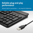 Kensington Simple Solutions Wired Keyboard TAA-Compliant (K55113US), Black Color