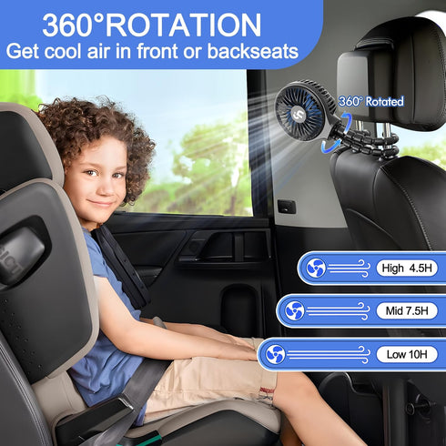WiHoo Mini Handheld Stroller Fan, Personal Portable Car Seat Baby Fan with Flexible Tripod, USB or Battery Operated,