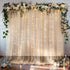 EMART Champagne 10x10ft Tulle Backdrop Curtains with Lights String,Sheer Backdrop Curtains for Wedding,