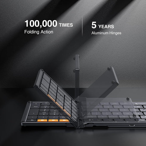 ProtoArc XK01 Foldable Bluetooth Keyboard, Full-Size Wireless Portable Keyboard with Numeric Keypad
