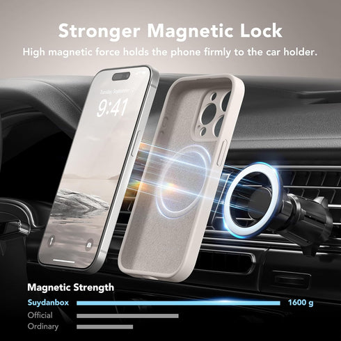 Magnetic iPhone 13 Pro Case, Compatible with MagSafe, Silicone Shockproof Protective Case with Full Camera Protection