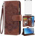 Asuwish Galaxy S9 Wallet Case: Flower Leather Flip, Tempered Glass Protector, Credit Card Holder, Stand Folio, Brown.