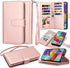 Takfox Galaxy A71 5G Case, PU Leather Wallet Case with 9 Card Slots and Lanyard for Samsung Galaxy A71 5G-Rose Gold