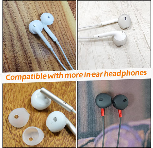 EKIND 4 Pcs Anti-Slip Silicone Ear Cover Tips for iPhone 7/6S/6 Plus/5S/5C/5 Headphones (Clear)
