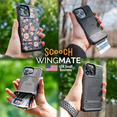 Scooch Wingmate Wallet Case for iPhone 11 with Card Holder - RFID Protection for 3 Cards - 10-Foot Drop Protection,