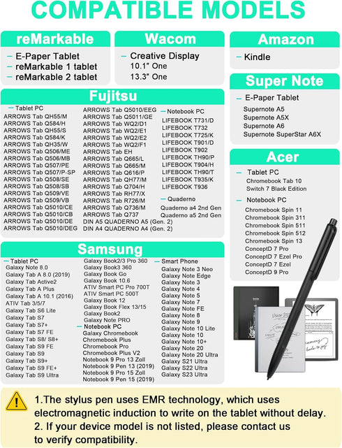 Libreath Replacement Pen for Remarkable 2 Tablet/Samsung Galaxy/Kindle Scribe/SuperNote, Precise EMR Digital Pen with