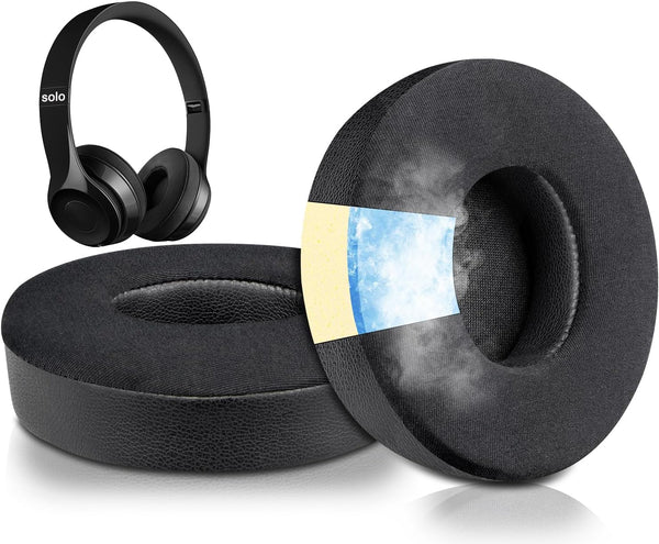 SoloWIT Cooling Gel Replacement Ear Pads for Beats Solo 2 & 3 Wireless Headphones, High-Density Noise Isolation Foam