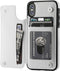iPhone Xs iPhone X Wallet Case, Premium PU Leather Kickstand with Card Holder, Double Magnetic Clasp (White)