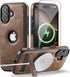 C Casus Casus for iPhone 17 Case with MagSafe, Slim Kickstand Vegan Leather Protective