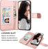 Njjex iPhone 12 Mini Wallet Case (2020), 9 Card Slots, PU Leather, Detachable Kickstand, Magnetic Cover, Rose Gold