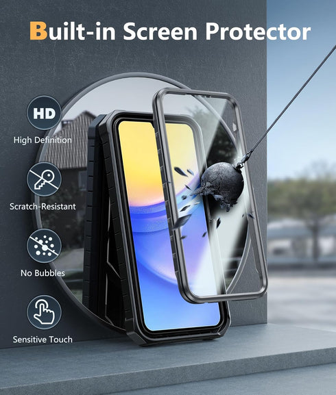 FNTCASE Military Grade Drop Proof Case for Samsung Galaxy A15-5G, Heavy Duty Rugged Full Body Shockproof Cover - 6.5