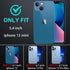 for iphone 13 Mini Case, Military Grade 3 in 1 Heavy Duty Shockproof/Drop Proof/Dust Proof Case with 2Pcs Tempered Glass Screen Protector (Black/Grey)