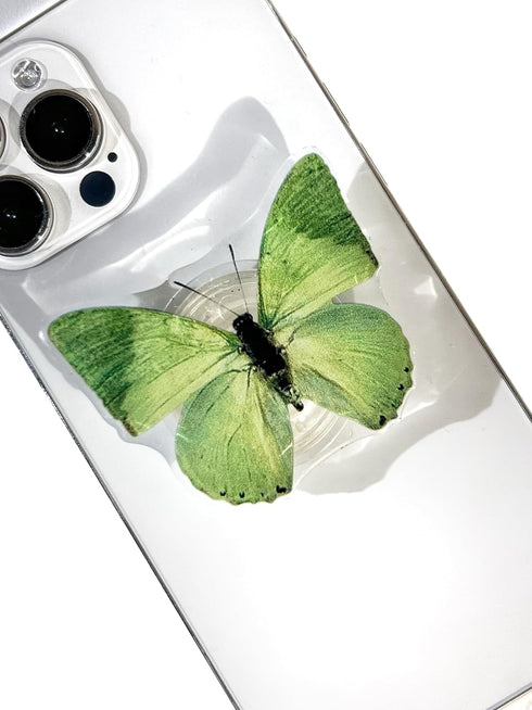 Butterfly Mobile Phone Grip, Rare Butterfly | Cute Butterfly Stand, Transparent Resin Folding Elastic Base, Mobile