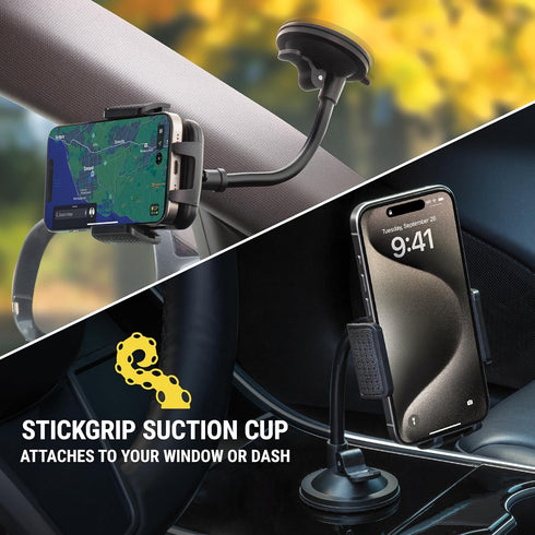 Scosche SUHVWDL-2XCES0 Universal Cell Phone Mount, Rotatable Hands-Free Car Air Vent/Dashboard/Windshield Holder for